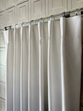 Ombré Custom Designer Drapery Panels. Gradient from Black to White Linen Curtains.