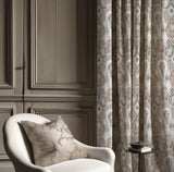 Beaumont Drapery Panels in Dreamy IKAT pattern. 100% Cotton French pleat curtains. Made in Canada.