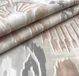Beaumont Drapery Panels in Dreamy IKAT pattern. 100% Cotton French pleat curtains. Made in Canada.
