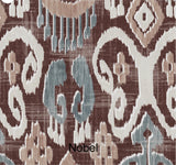 Beaumont Drapery Panels in Dreamy IKAT pattern. 100% Cotton French pleat curtains. Made in Canada.