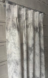 Elemental Bespoke Abstract Brushstroke Luxury 100% Cotton Drapes. Abstract Paint Curtains. Custom Pleated Drapery. Made in Canada.