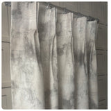 Elemental Bespoke Abstract Brushstroke Luxury 100% Cotton Drapes. Abstract Paint Curtains. Custom Pleated Drapery. Made in Canada.