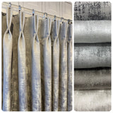 Manhattan Drapery Collection. Modern Luxury Metallic Cotton Drapery panels. Made in Canada.