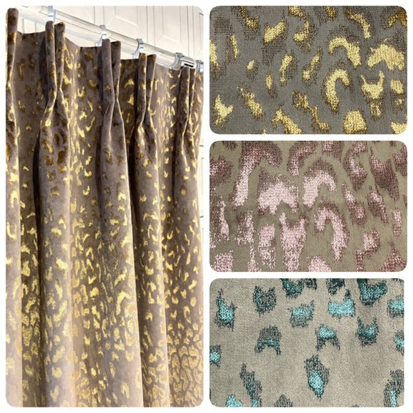 Splendor Metallic Velvet Designer Drapery Panels.Made in Canada.