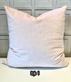 HFStudio Designer Decorative Blush Linen and Velvet Color Block cushions and pillows.