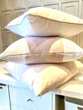 HFStudio Designer Decorative Blush Linen and Velvet Color Block cushions and pillows.