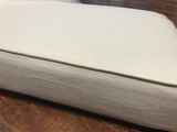 Custom Linen textured firm bench cushions. Barista fabric.