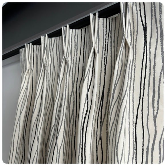 ArtsThread Designer Cotton Striped Print Drapery Panels.