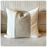 HFStudio Designer Two Toned Linen Color Block Decorative pillows.
